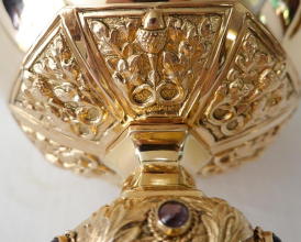 Solid Sterling silver Romanesque Chalice